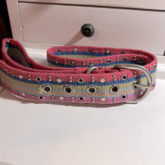 BELT Cotton Web Striped with Studs - Picture 4 of 4